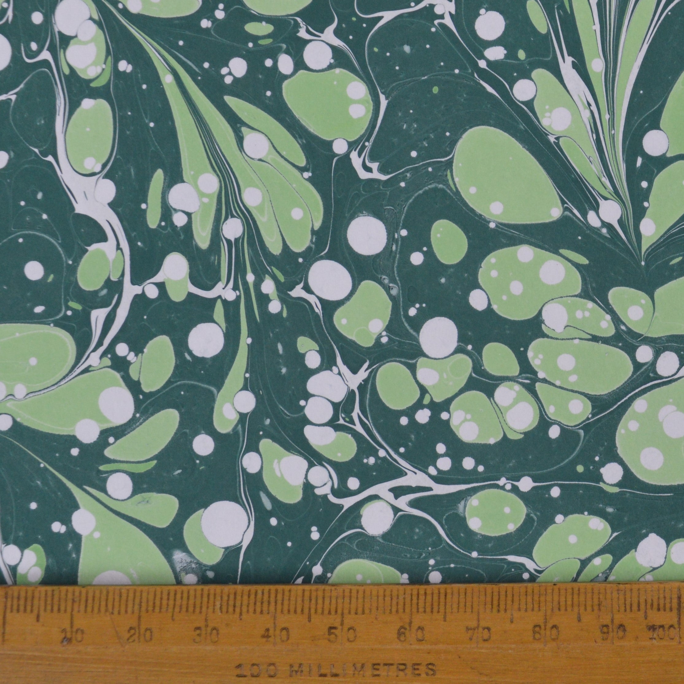 Munro and Kerr green marbled paper for a tapered empire lampshade