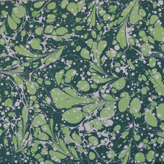 Munro and Kerr green swirl hand marbled paper lampshade