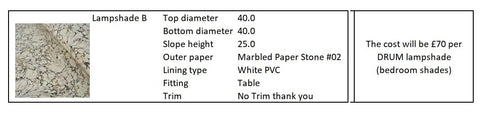 Bespoke Lampshades LG Marbled