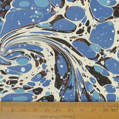 Munro and Kerr blue swirl marbled paper for lampshades