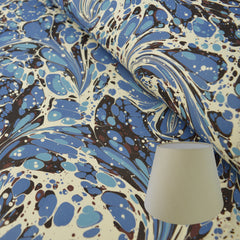 Munro and Kerr blue swirl marbled paper lampshade