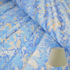 Munro and Kerr blue gold ripple marbled paper empire lampshade