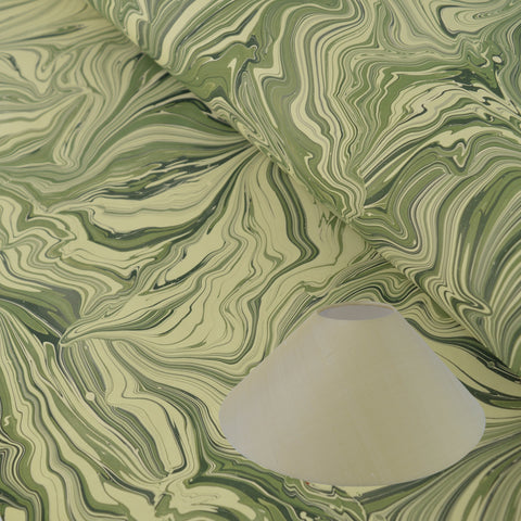 Munro and Kerr green malachite marbled coolie lampshade paper