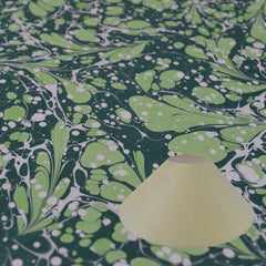 Munro and Kerr green marbled paper for a coolie lampshade