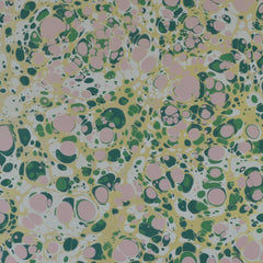 Munro and Kerr green pink and metallic gold marbled paper for a lampshade