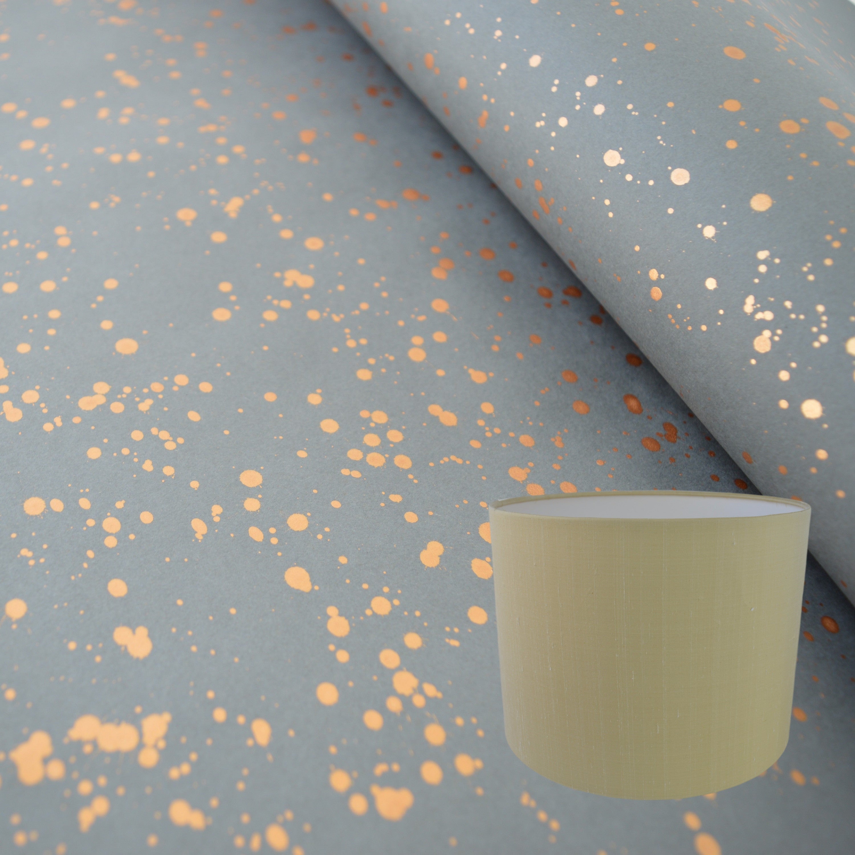 Munro and Kerr grey and copper splatter paper lampshade