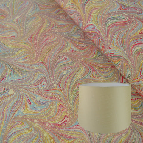 Munro and Kerr combed pink marble paper tapered drum lampshade