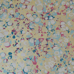 Munro and Kerr blue pink and metallic gold marbled paper for a tapered empire lampshade