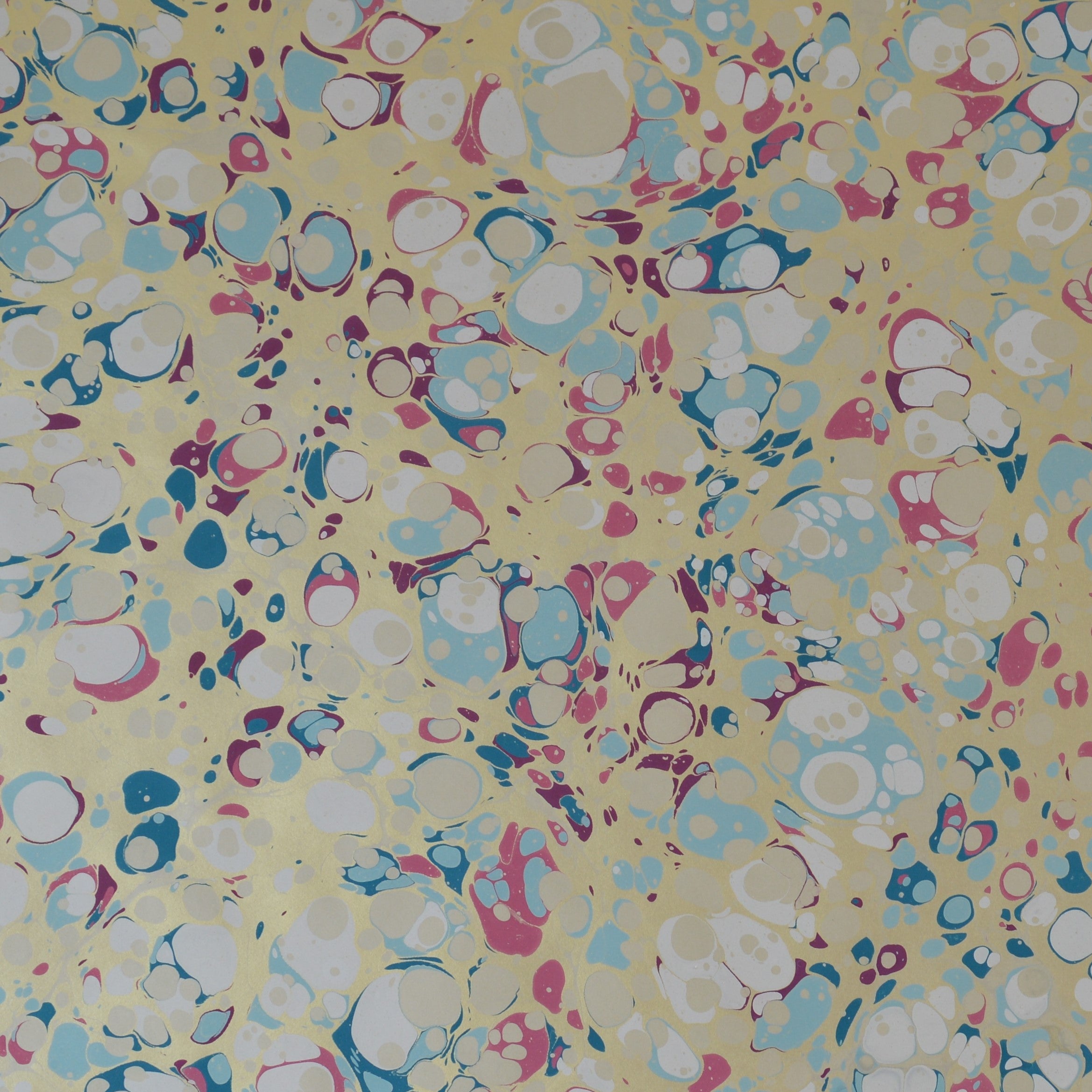 Munro and Kerr blue pink and metallic gold marbled paper for a drum lampshade