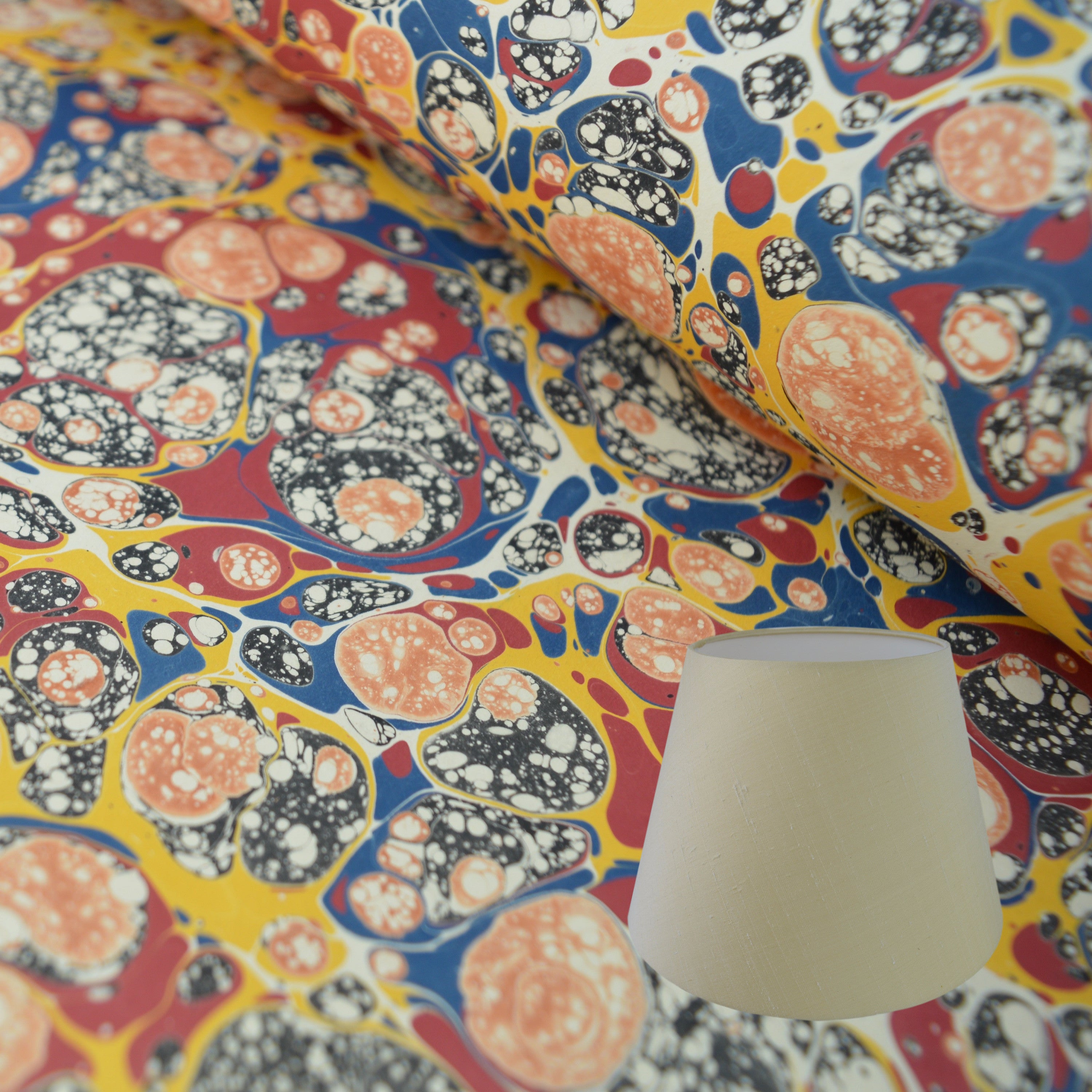 Munro and Kerr multicoloured marbled paper empire lampshade