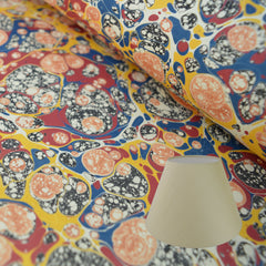 Munro and Kerr multicoloured marbled paper to be used to make lampshades