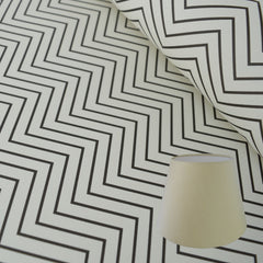 Munro and Kerr zig zag black and white monochrome paper for an empire lampshade