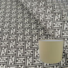 Munro and Kerr black and white monochrome printed Esme Winter paper for a drum lampshade