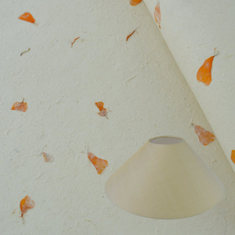 Munro and Kerr real marigold petal paper for a handmade coolie lampshade
