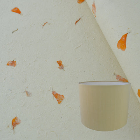 Munro and Kerr real marigold petal paper for a handmade drum lampshade