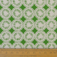 Munro and Kerr green hand printed dandelion paper for a lampshade