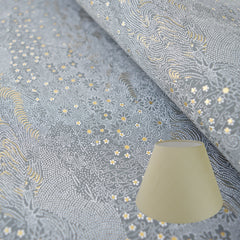 Munro and Kerr grey and gold hand printed paper for a tapered empire lampshade