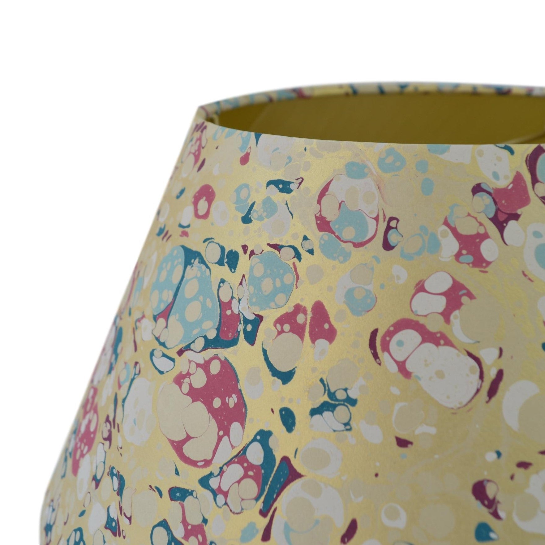 Munro and Kerr blue pink and metallic gold marbled paper for a lampshade