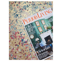 Munro and Kerr metallic marbled lampshade in Rococo London Interiors Period Living magazine